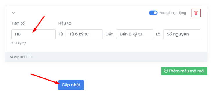 Form điền tiền tố