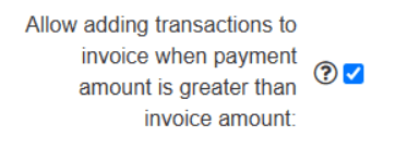 Allow greater than invoice