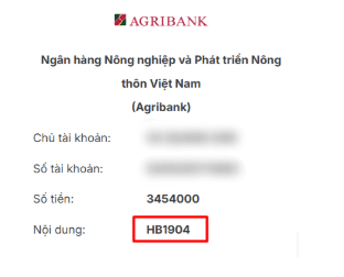 Hiển thị tiền tố ở thanh toán
