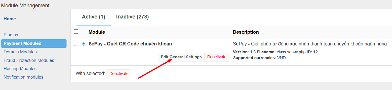 Edit General Settings