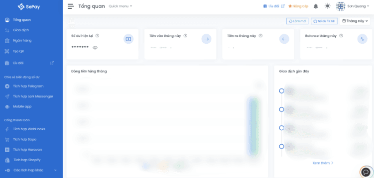 My SePay dashboard