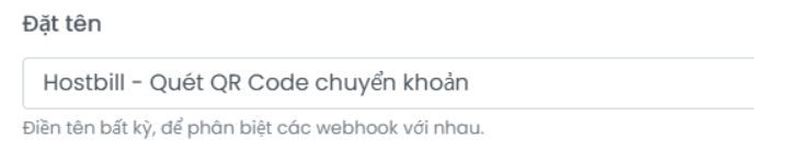 Đặt tên webhook
