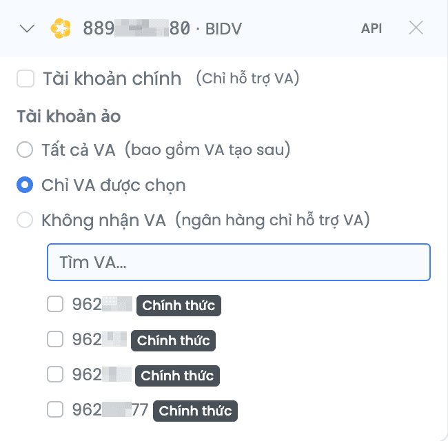 Cấu hình VA mở rộng