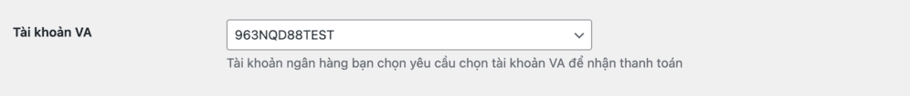 Cài đặt Tài khoản VA