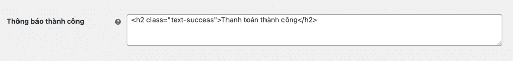 Cài đặt Thông báo thành công